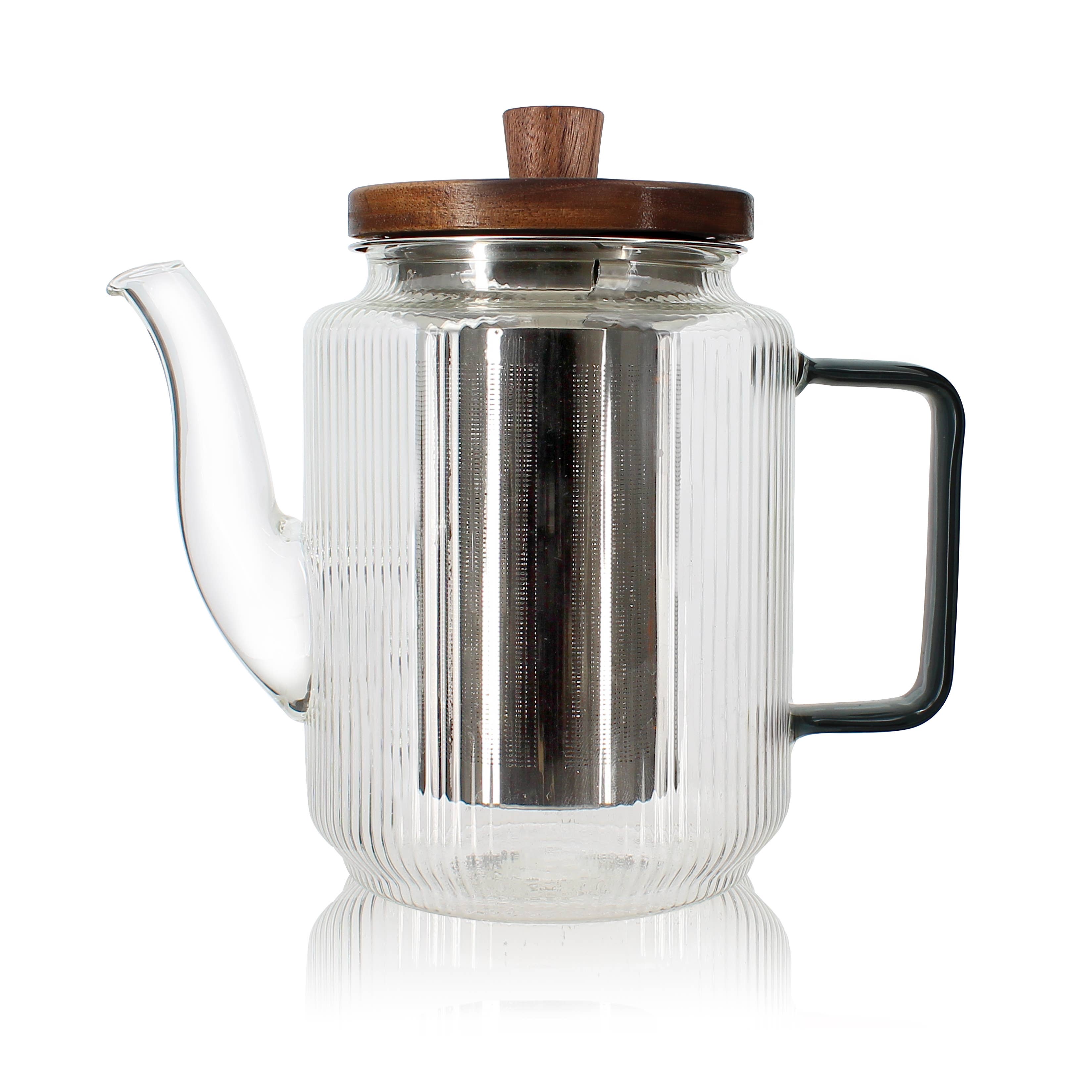 Ogo living - Wholesale Tea Pot - Karl 550ml borosilicate glass teapot with graphite handle1