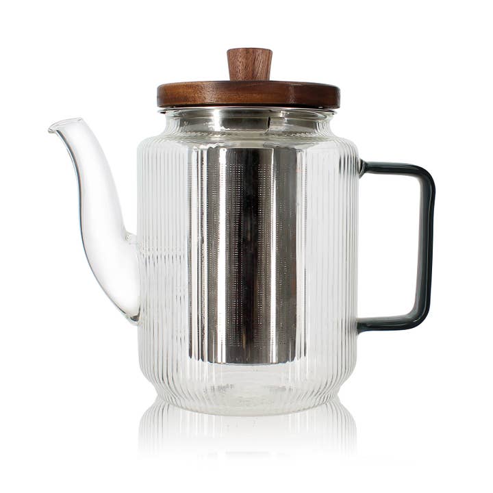 Ogo living - Wholesale Tea Pot - Karl 550ml borosilicate glass teapot with graphite handle1