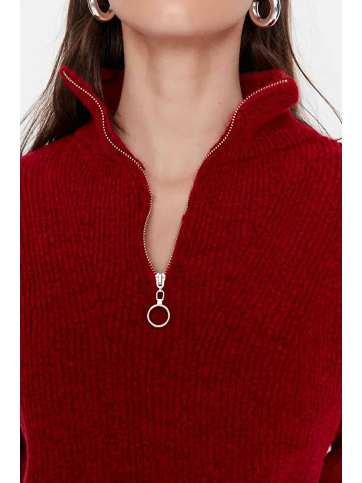 Hoxton Gal – wholesale Knitted jumper – Women′s – Soft-Textured Zip-Up Knit Sweater37