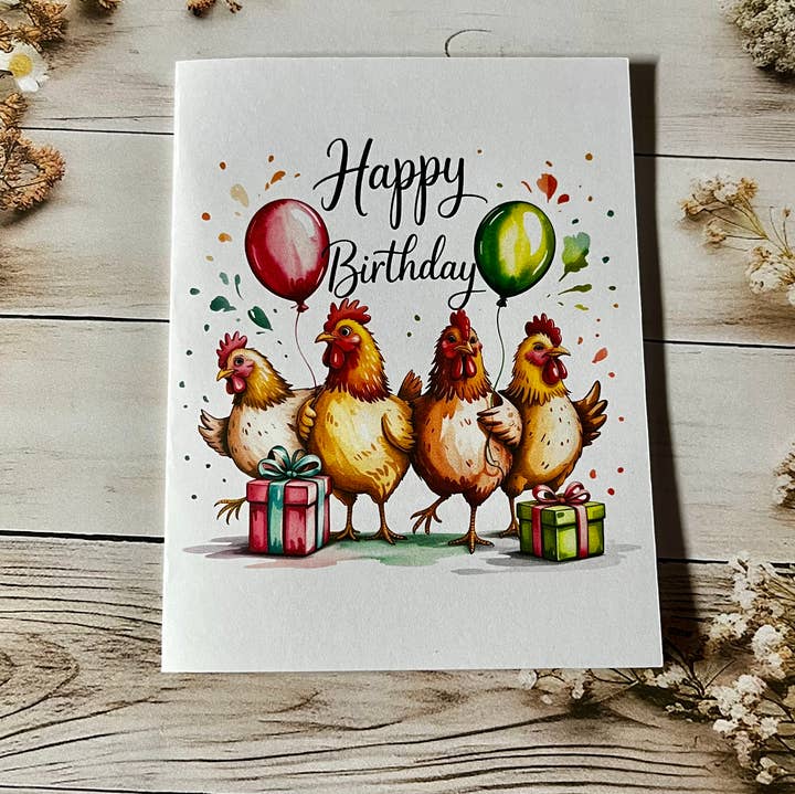 Iowa Paper Farm - Wholesale Easter Card - Birthday chickens greeting card - single