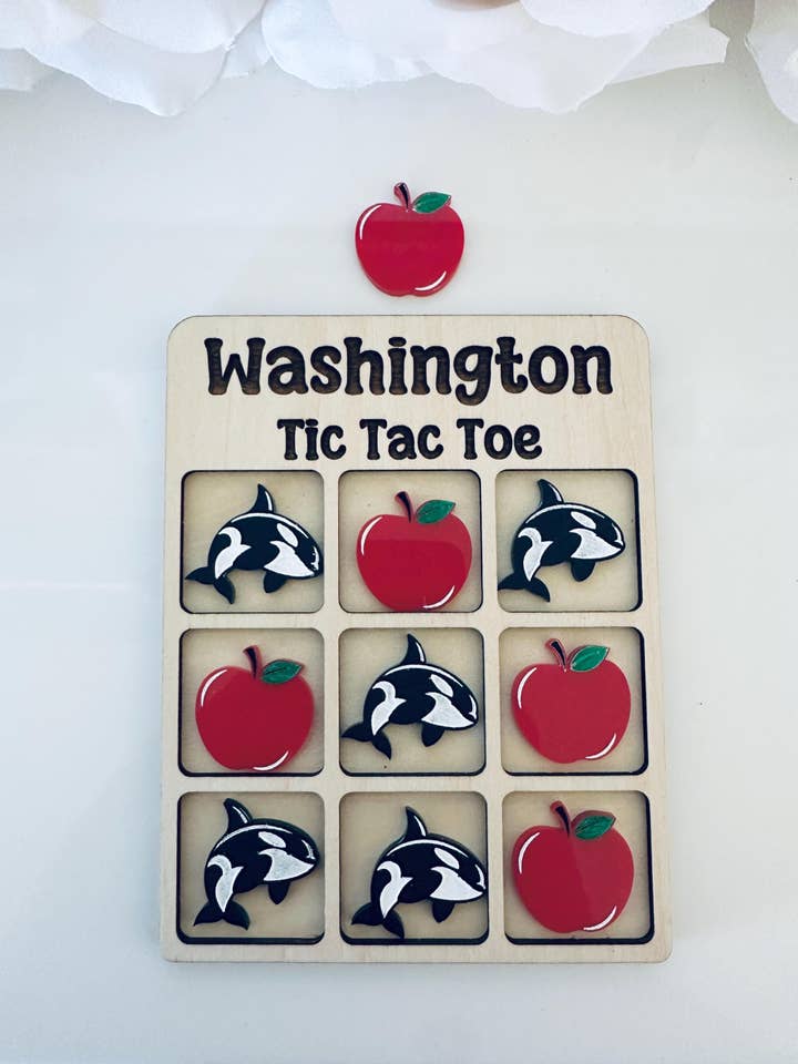 Washington Tic Tac Toe Game | Pacific Northwest Souvenir for wholesale by Marden S Design