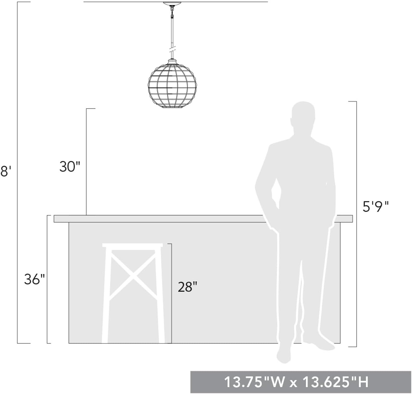 Golden Lighting - Wholesale Chandelier/Hanging Light - Powell Medium Pendant in Matte Black with Glass 2