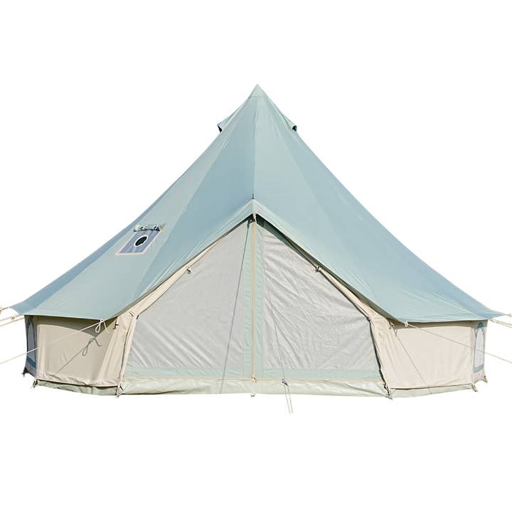 Trend Tents Inc - Wholesale Tent - Waterproof Pea Green Canvas Bell Tent with Stove Jack