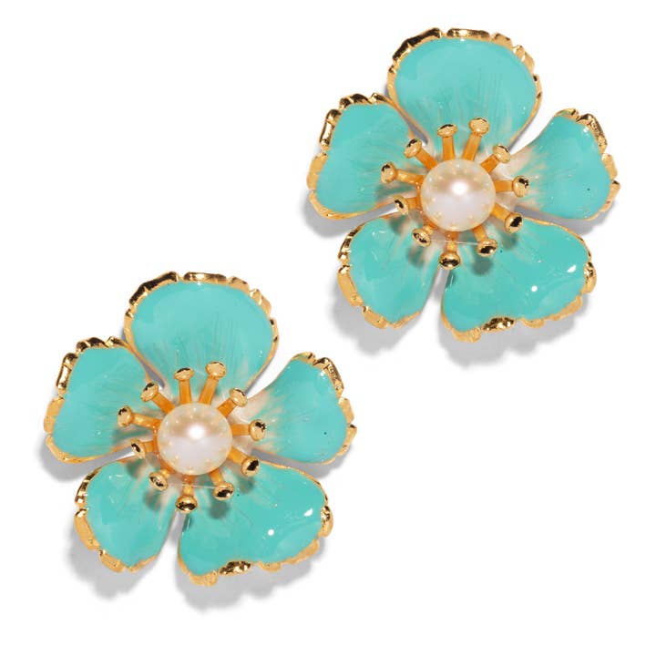 The Pink Reef Small Hand painted Floral in Tiffany Blue for wholesale by The Pink Reef