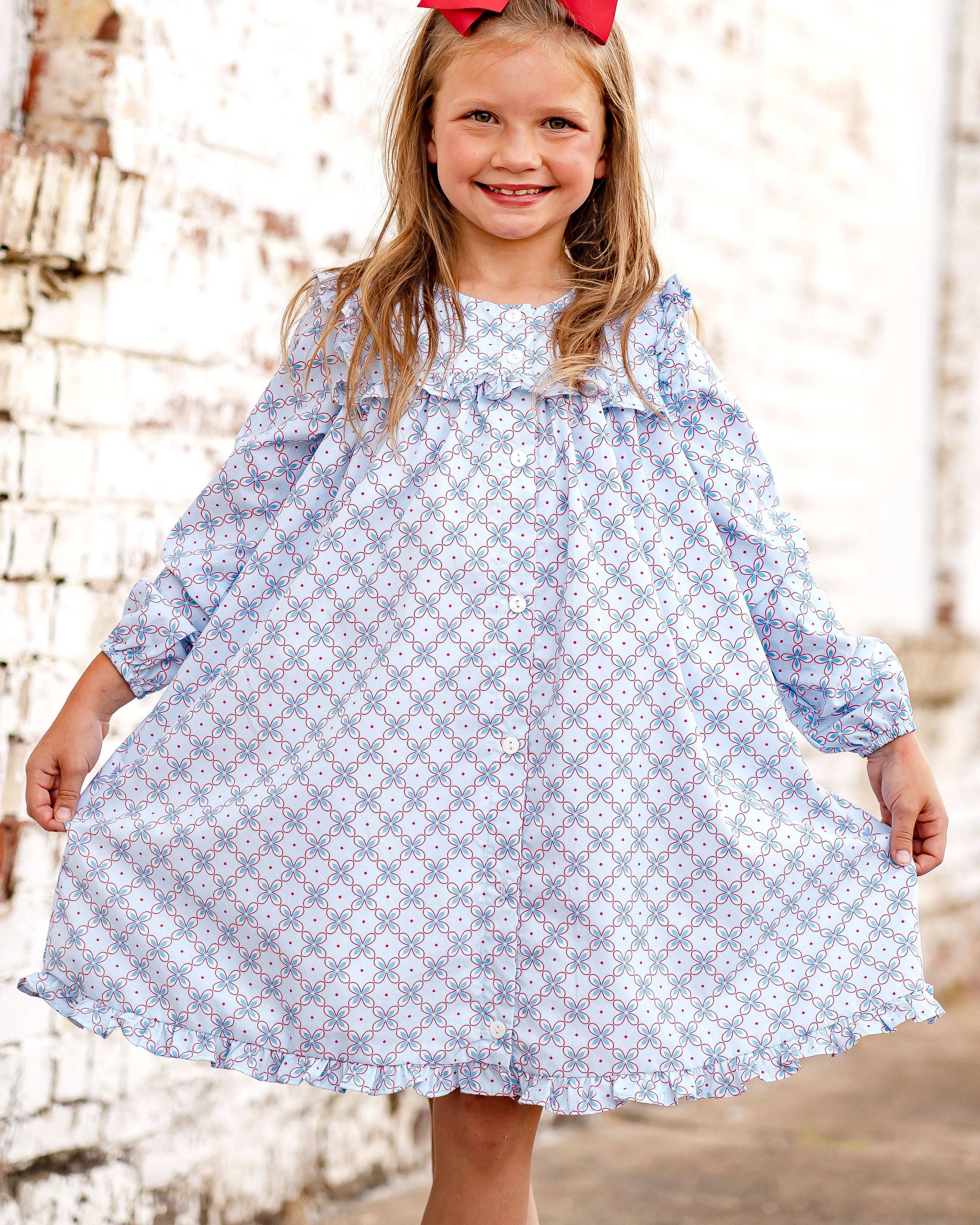 The Yellow Lamb - Wholesale Dress - Kids - Gloria Geometric - Benton Dress3