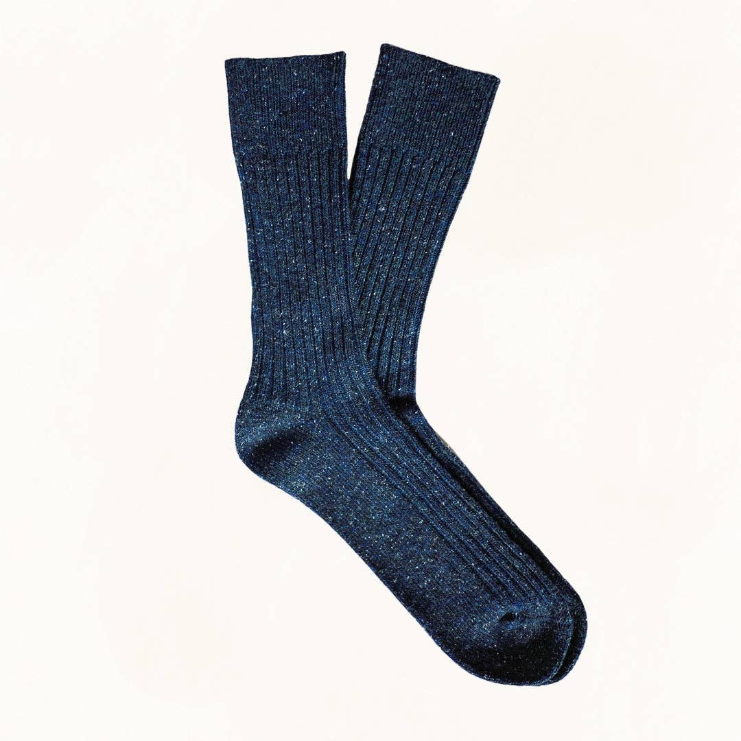 KLUE - Wholesale Socks - Unisex - KLUE Silk and Wool DUST STAR socks | Navy1