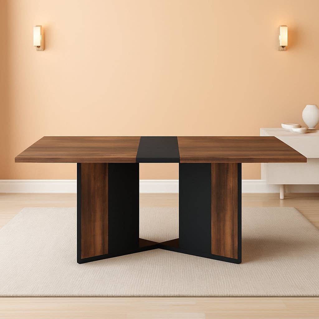 71In Large Rectangular Dining Table With Brown Tabletop for wholesale on Faire0