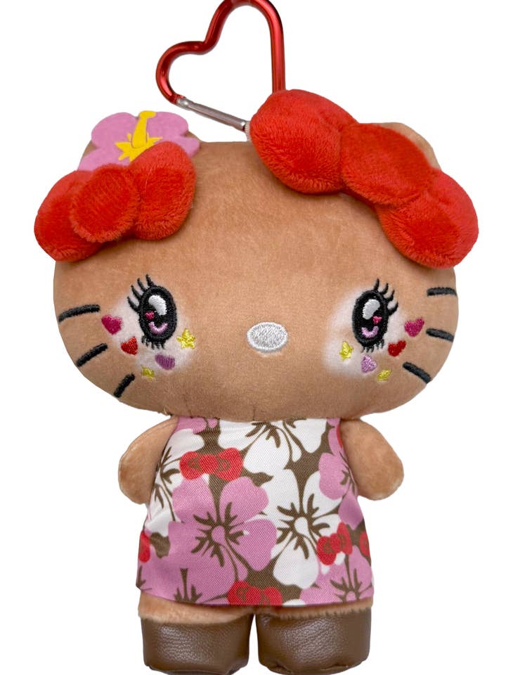 Sanrio Solbränd Hello Kitty Hibiskus Plyschmaskot Karbinhake för wholesale av LASR