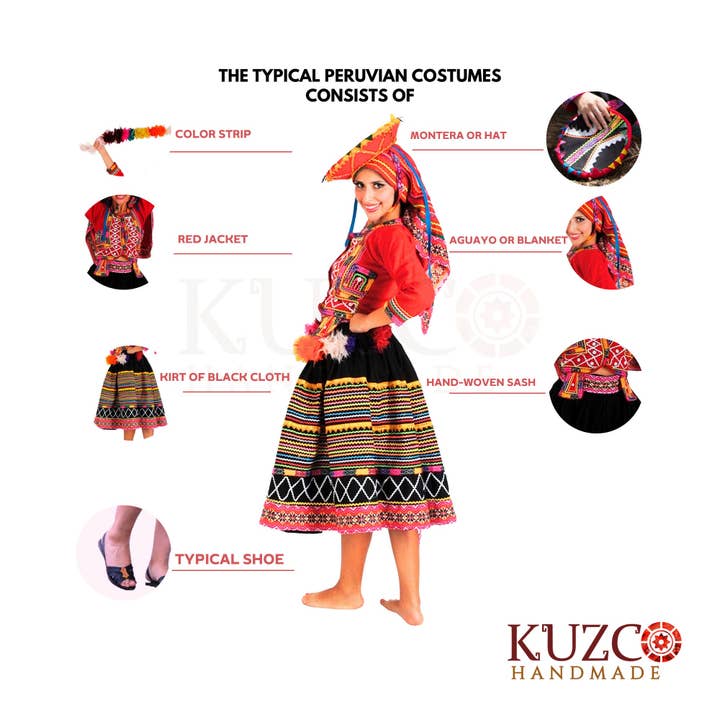 KuzcoHandmade - Venta al por mayor Disfraz - Unisex - Disfraz de baile peruano de valicha para adulto4