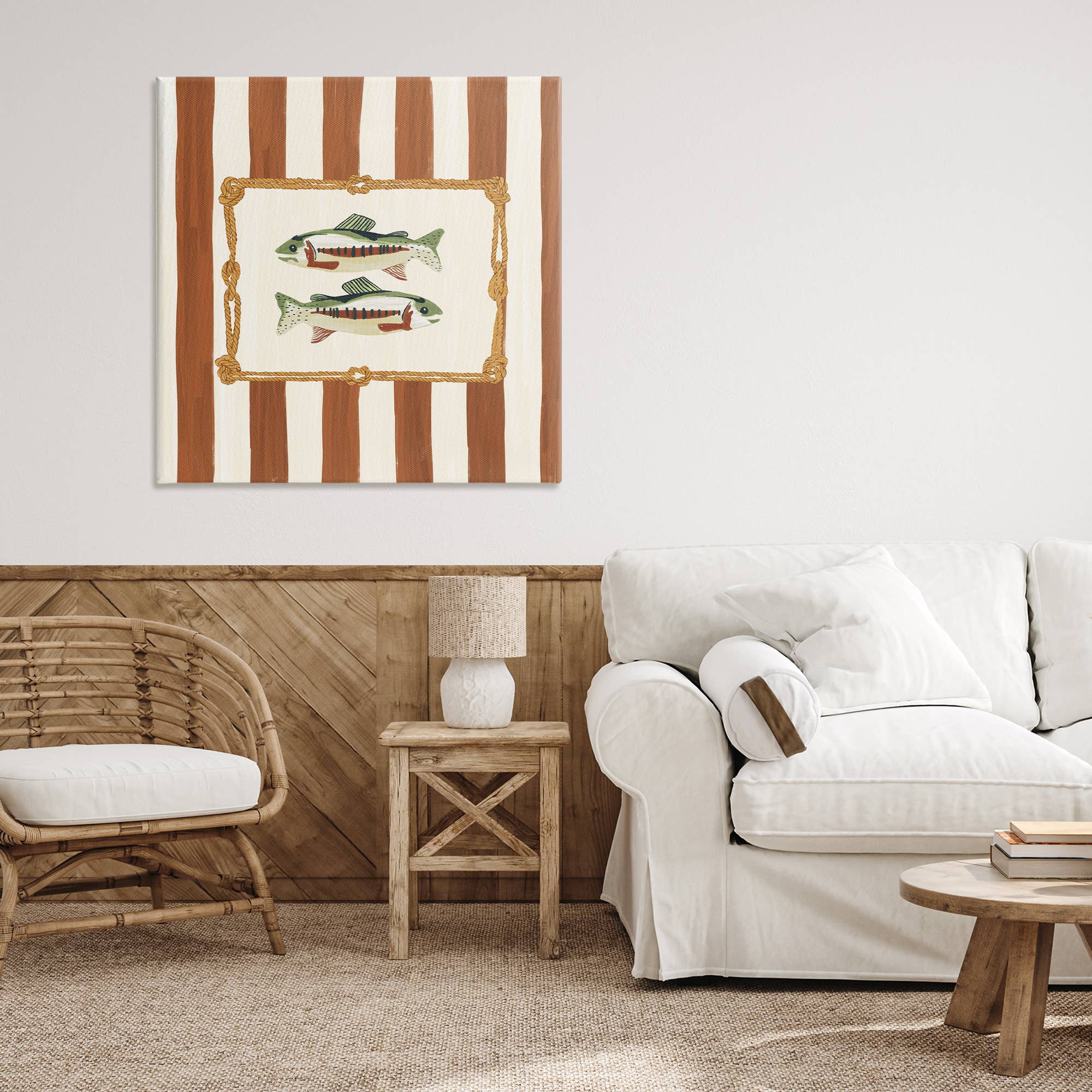 Stupell Industries - Wholesale Wall Sign - Rope Bordered Fish - Unframed Wall Art9