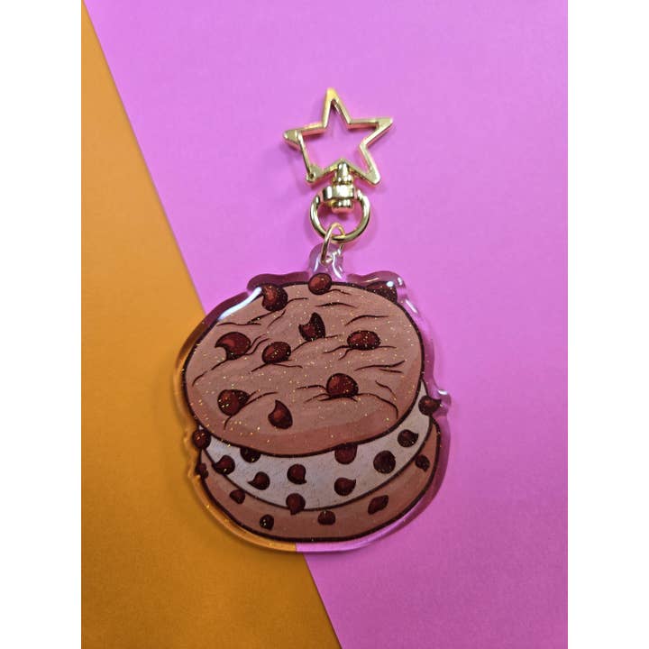 Cookie ice cream sandwich keychain, 2000s nostalgia for wholesale by Summer Break Studio