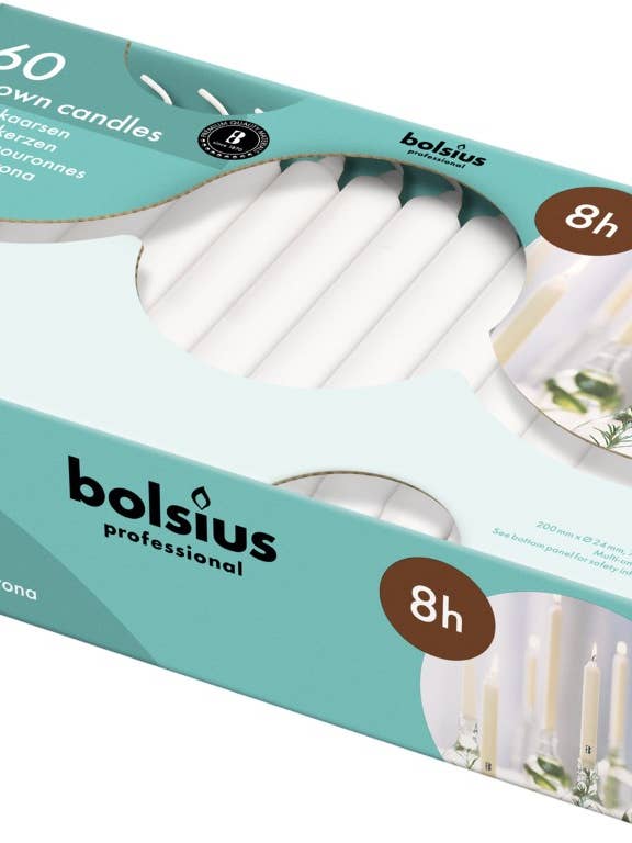 Velas de coroa para hotelaria 200/24 Caixa 60 Branco por atacado de Sfeerpunt