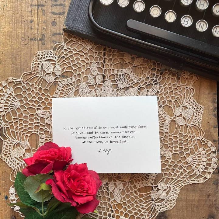 Alison Rose Vintage - Wholesale Sympathy Card - Angels and grief R. Clift quote greeting card1