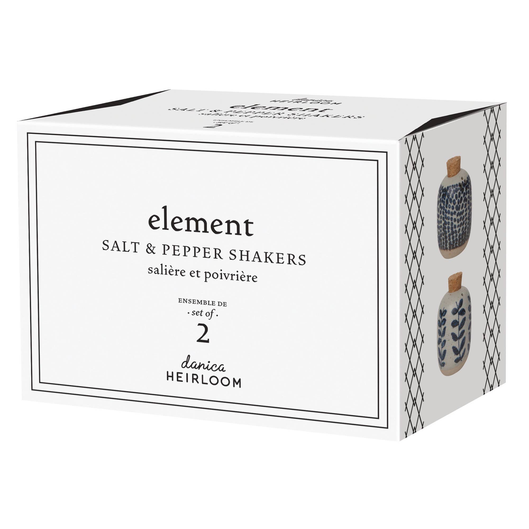 Danica Brands - Wholesale Salt & Pepper Shaker Set - Element Salt and Pepper Shakers Set of 23