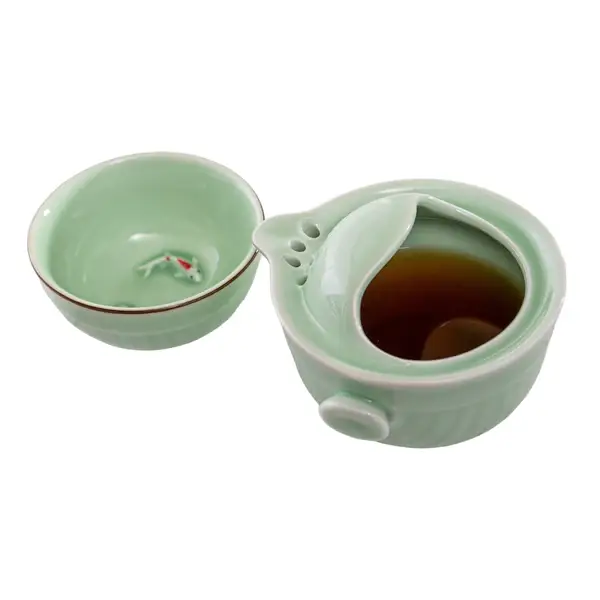 Urban Tokyo - Wholesale Tea Set - Koi Fish Kung Fu Tea Set 6oz Tea Pot with A Cup2