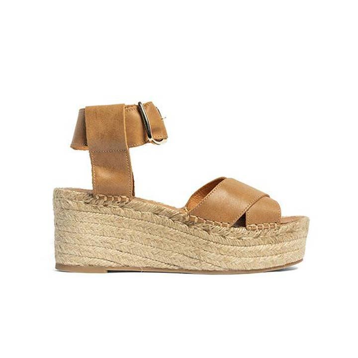 Es Canaret Cuero wedge sandals for wholesale by Ibiza's Heritage