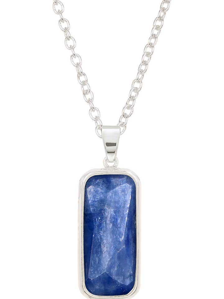 Kyanite Rectangle Pendant Necklace - SF for wholesale by Zoey Simmons