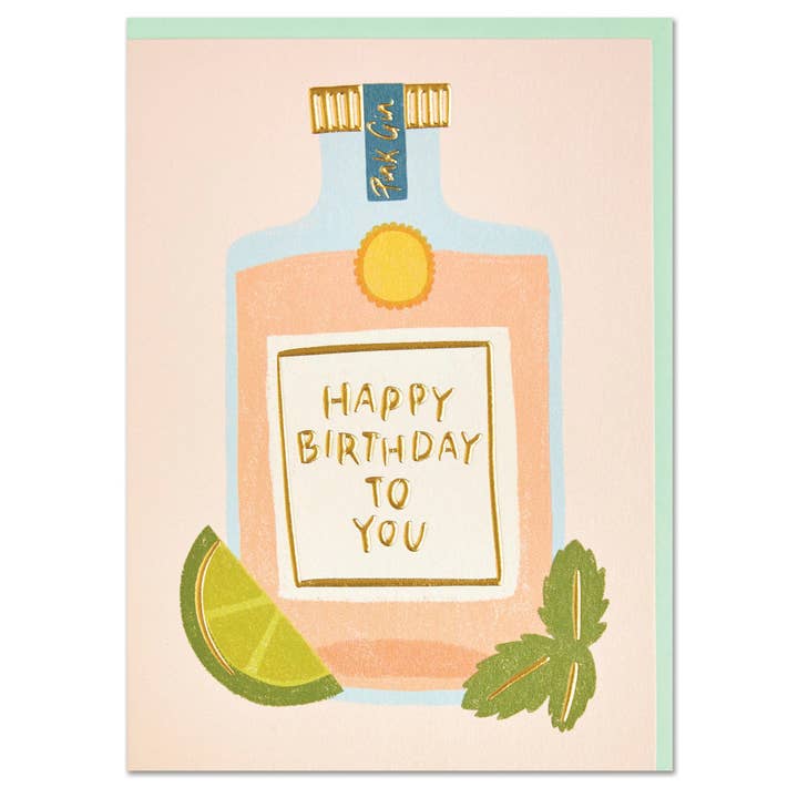 Joyeux anniversaire à toi - bouteille de gin (WHM62) pour la vente par Raspberry Blossom