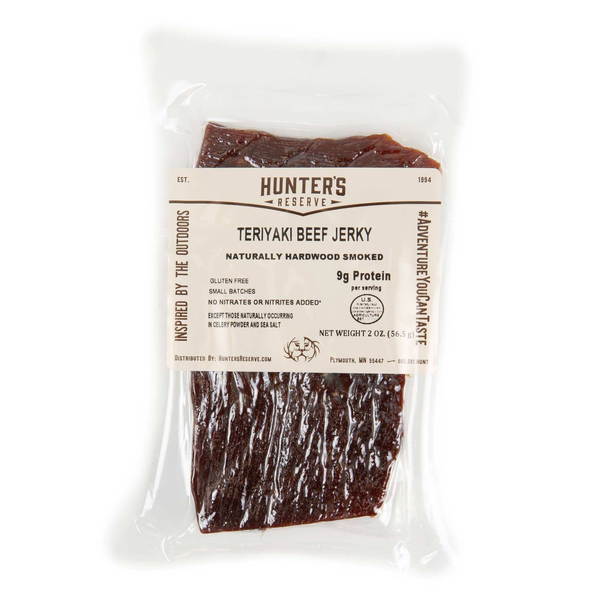 Hunter's Reserve - Wholesale Jerky - All Natural Teriyaki Beef Jerky - 2 oz0