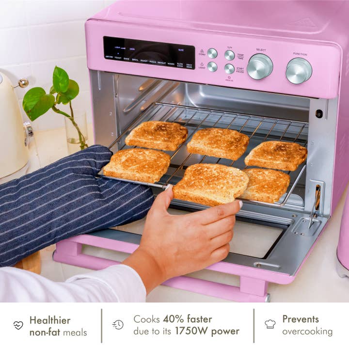 VAL CUCINA - Wholesale Kitchen Appliance - VAL CUCINA 10-in-1 Air Fryer Toaster Oven- Classic Pink12