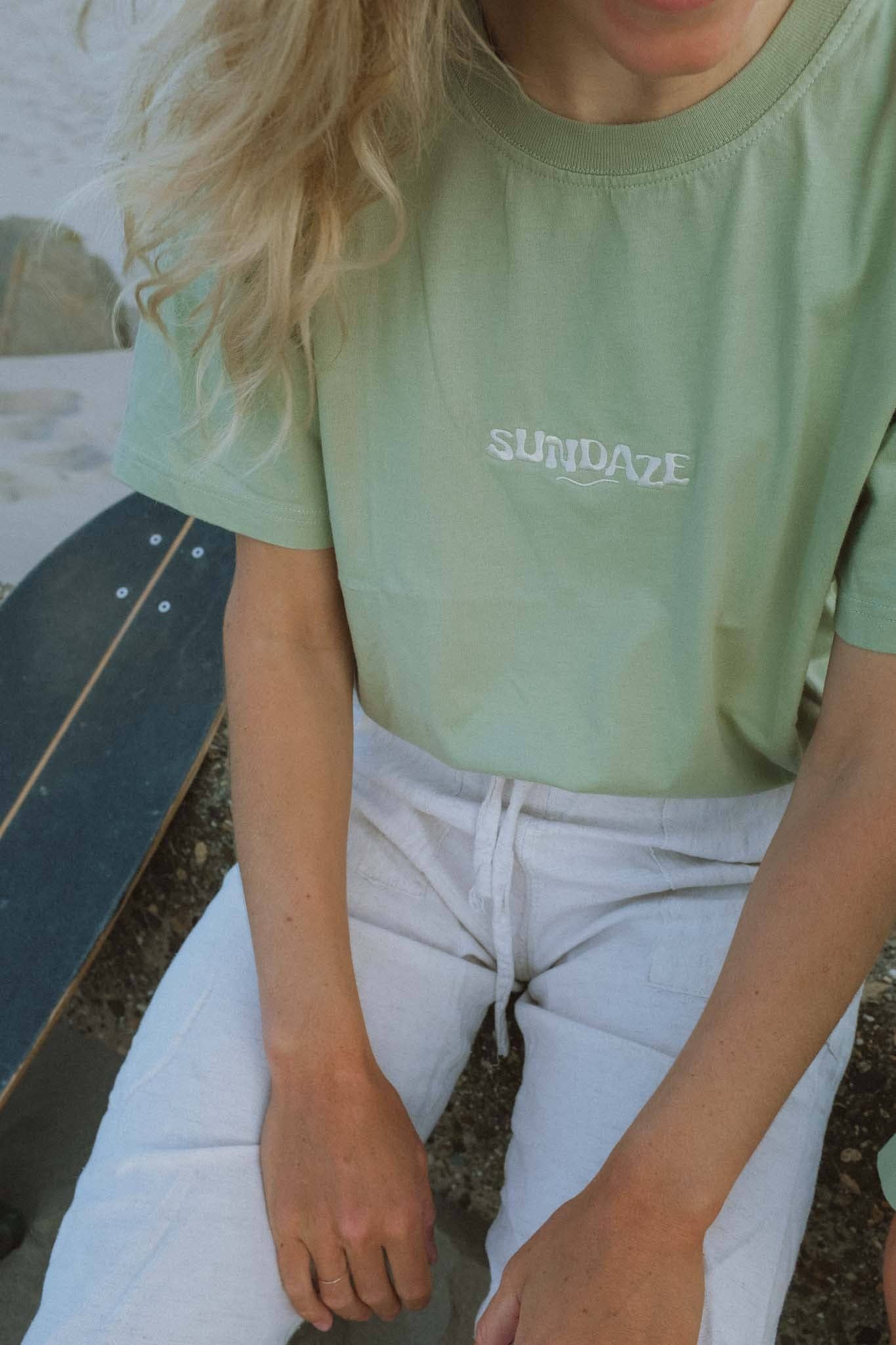 REMOVED BRAND - Wholesale Screen Printed T-Shirt - Women's - Mermaid Tee Sage Green3