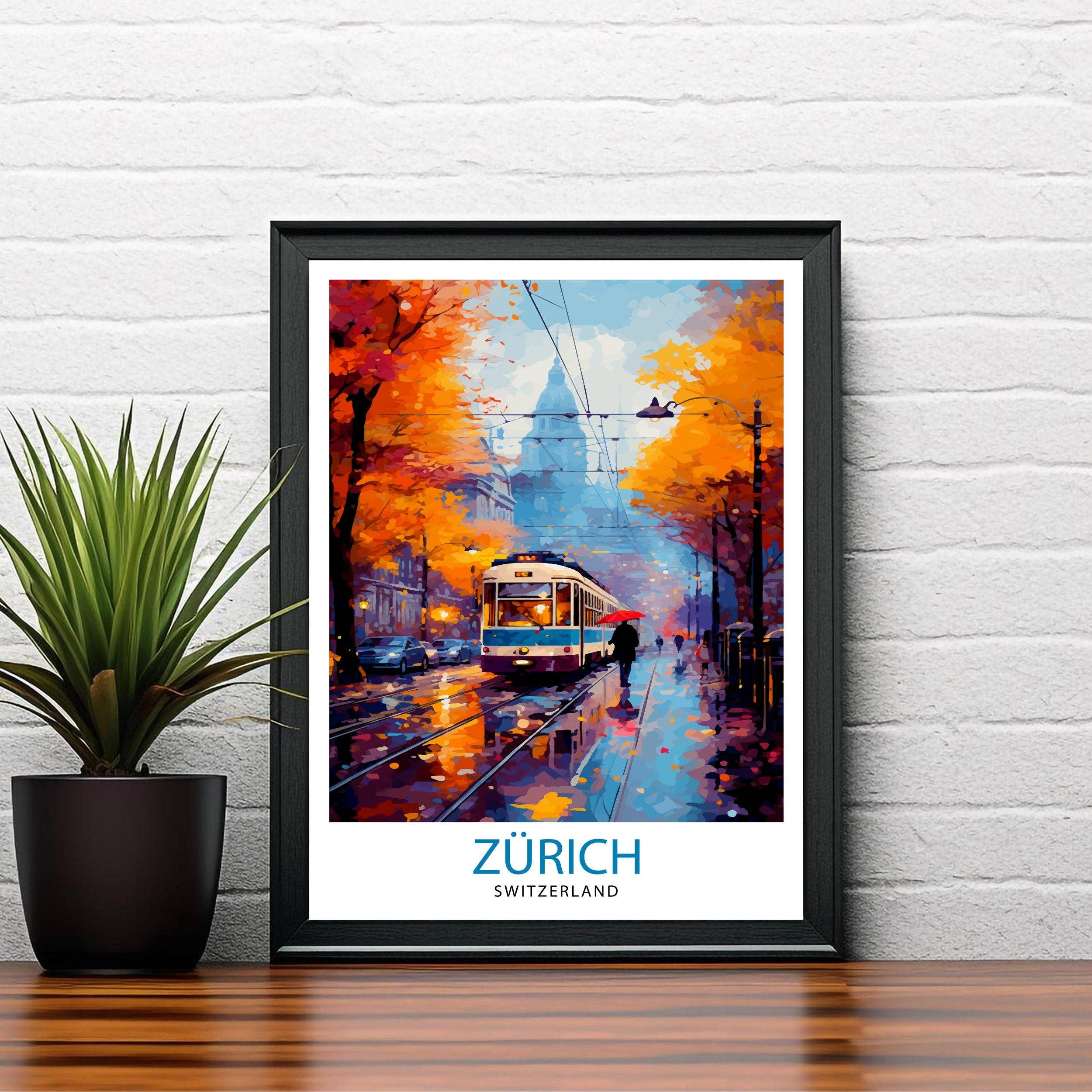 InkNPrintz – wholesale Art print – Zurich Switzerland Travel Poster Zurich3
