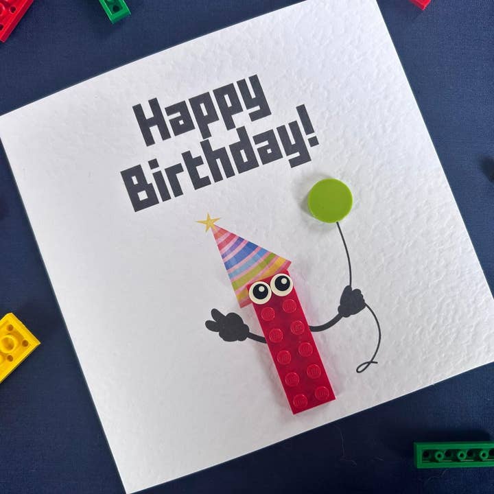 REMOVED BRAND - Wholesale Birthday Card - Birthday Card Made From Genuine LEGO Pieces