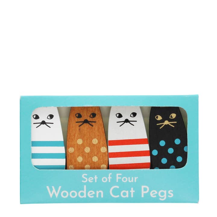 Mini wooden pegs (set of 4) - Cats for wholesale by Rex B2B - UK