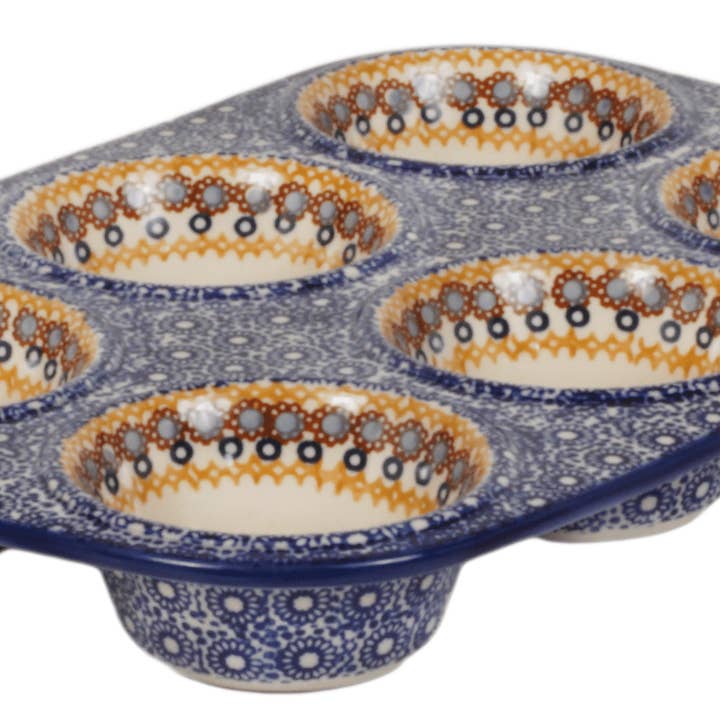Muffin Pan, 8.5" x 12.5" in "Ruby Duet" by Manufaktura | F093S-DPLC for wholesale by Polish Pottery Outlet