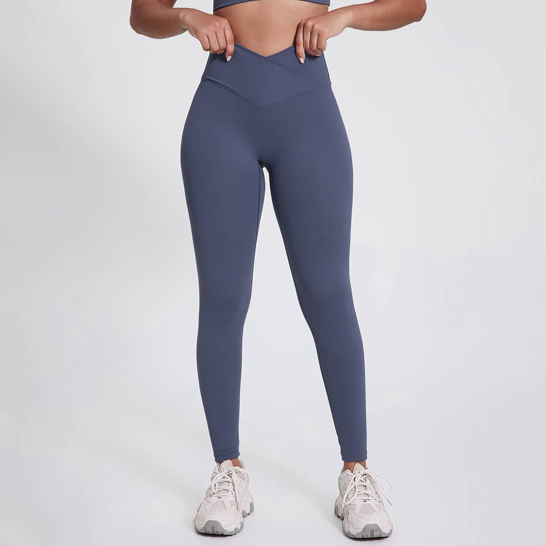 Sodalemon – Engroshandel Sports-/loungeleggings – til kvinder – Sodalemon dameleggings med krydset høj talje i ensfarvet design8