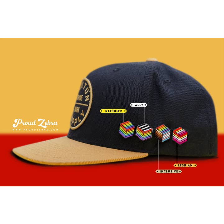 Proud Zebra - Wholesale Lapel Pin/Button - Polyamory Flag - Flag Cube Pin3