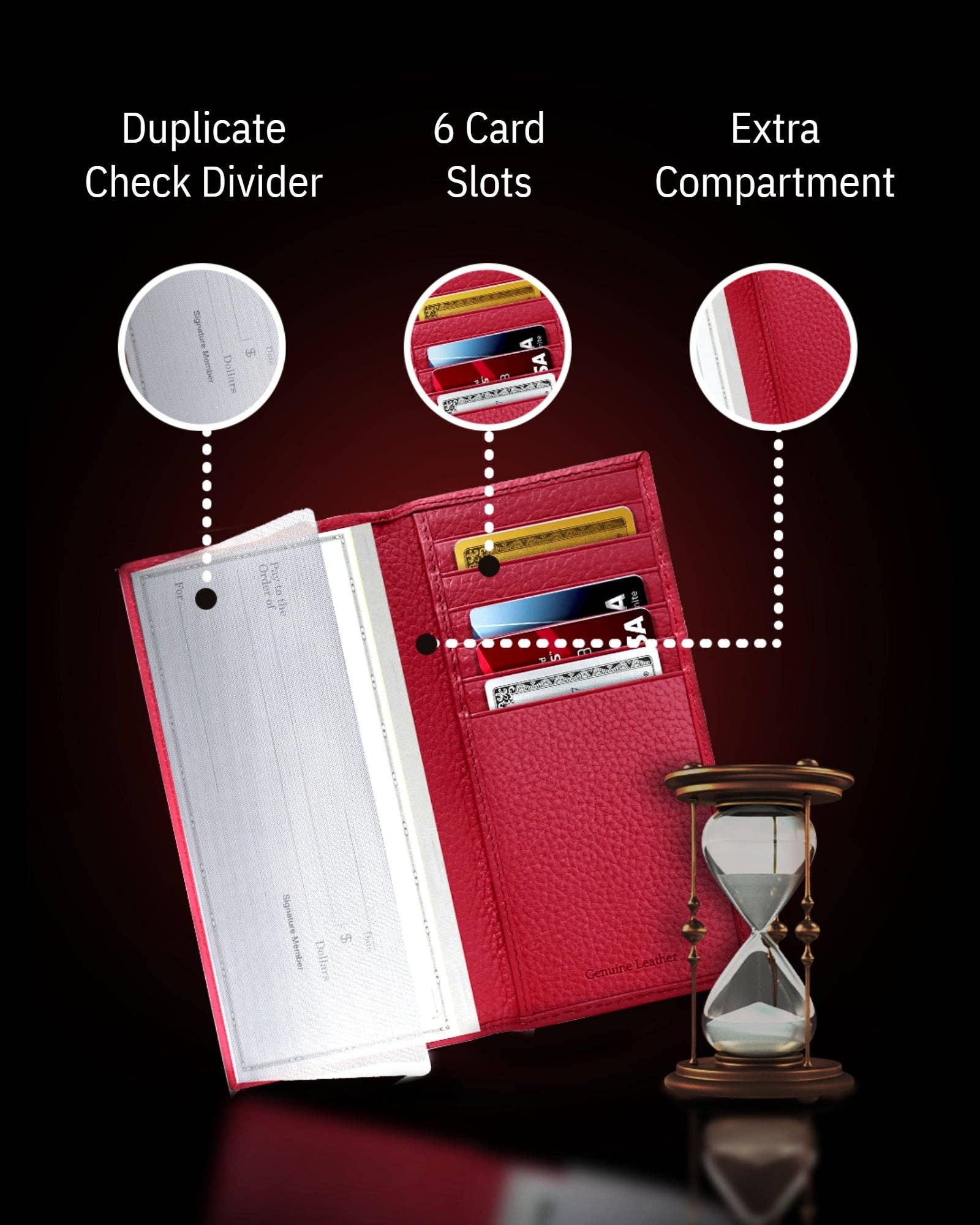 Access Denied Accessories - Wholesale Wallet - Unisex - Genuine Leather Checkbook Cover For Women &Men RFID Blocking4