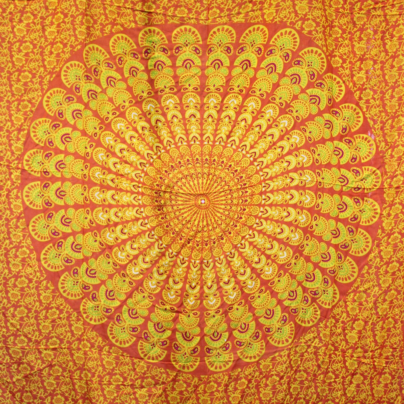 Ancient Wisdom - Wholesale Swim Cover Up - Women's - Lime Orange Mandala Sarongs5