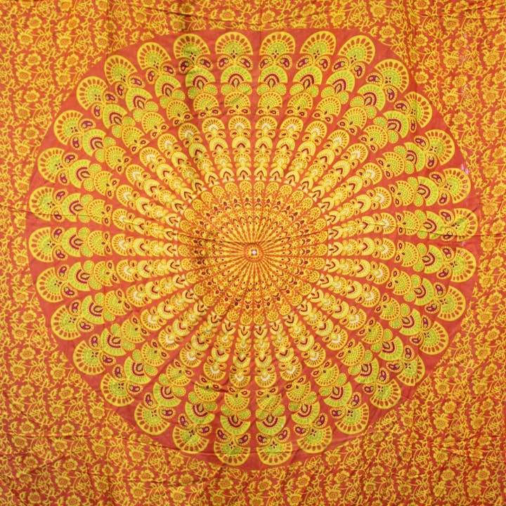 Ancient Wisdom - Wholesale Swim Cover Up - Women's - Lime Orange Mandala Sarongs5
