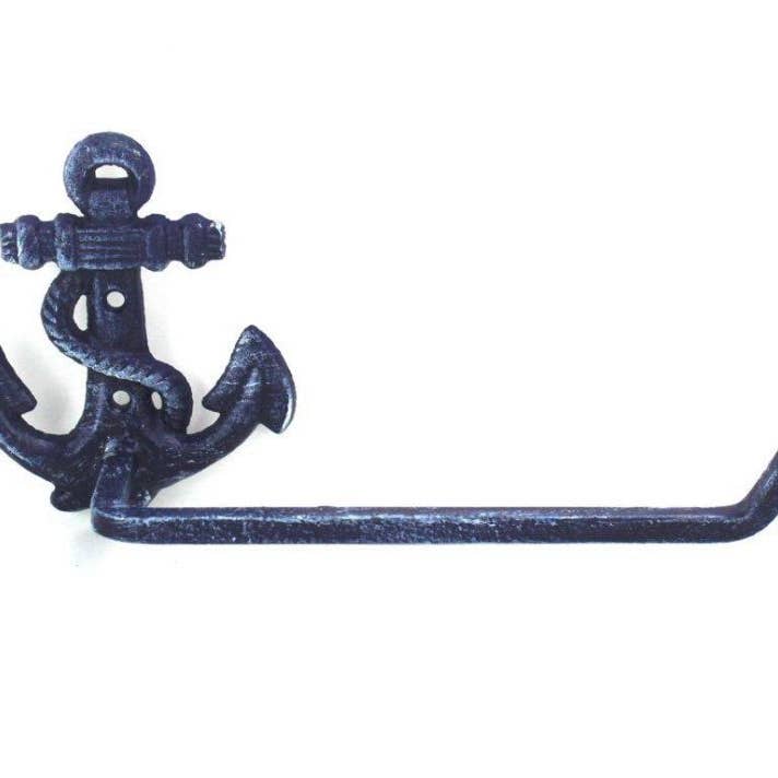 Hampton Ironworks - Vendita all'ingrosso Porta asciugamani/gancio per asciugamani - Portasciugamani rustico in ghisa blu scuro, 25,4 cm