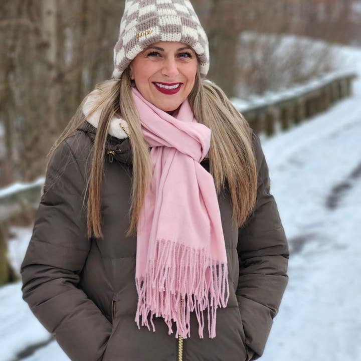 Italian Fringe Scarf - Rose Quartz for wholesale by Headbands of Hope | One Purchased One Donated