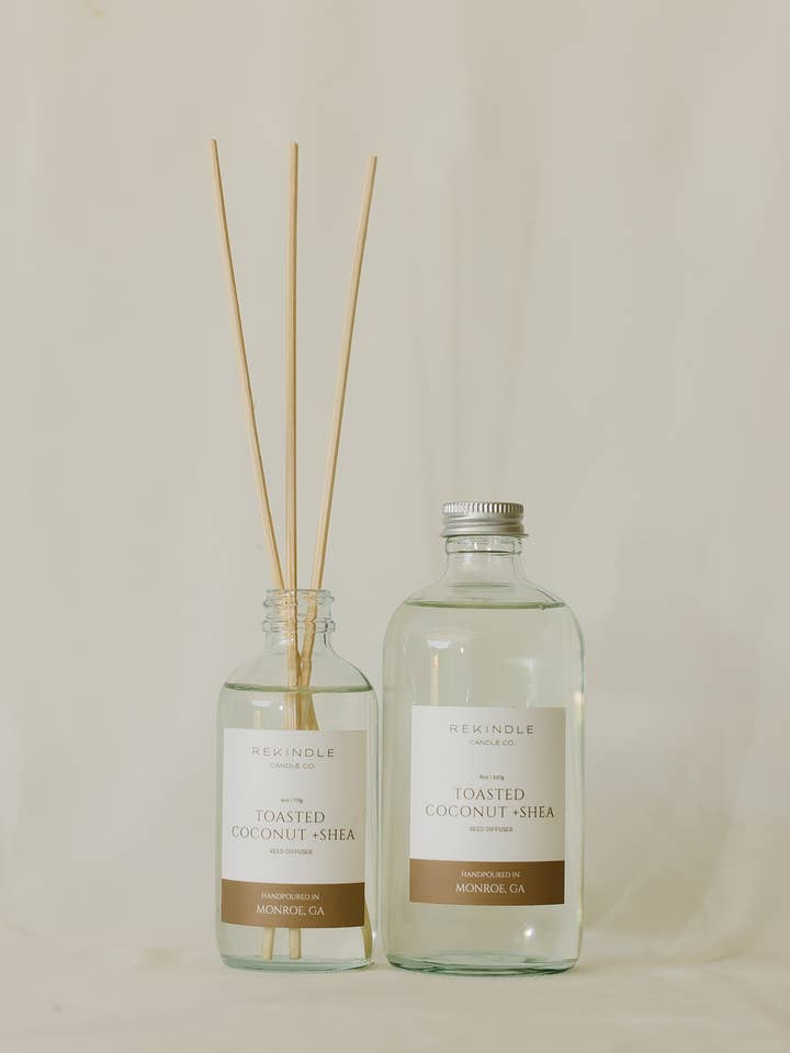 Diffuseur de noix de coco grillée et roseau de karité pour la vente par Rekindle Candle Co