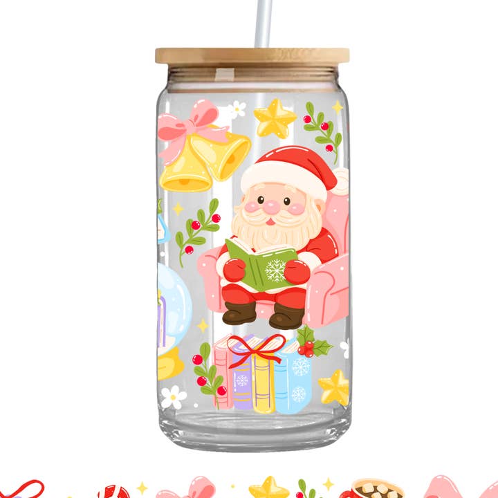 Teddy Transfers - Wholesale Sublimation Transfer - Santa Reading UV DTF Cupwrap0