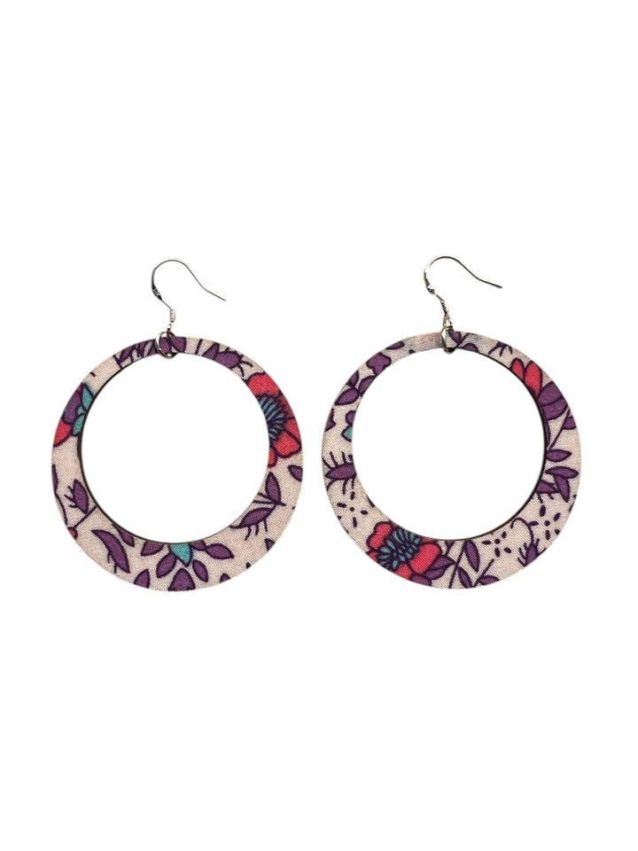 Reloved Large Boho Floral Hoop Earrings for wholesale by Comer Teng Studio