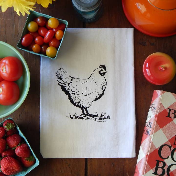 Green Bee Tea Towels - Wholesale Tea Towel - Chicken Dish Towel | Tea Towels | Flour Sack Kitchen Towels10