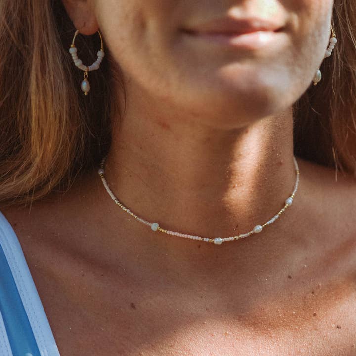 Pineapple Island - Wholesale Beaded/Pearl Necklace - Cinta Pearl Beaded Surf Necklace by Pineapple Island, Giada Collection