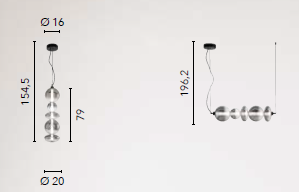 Gruppo F.T - Wholesale Chandelier/Hanging Light - KEMET LED suspension in metal with smoked glass diffusers10