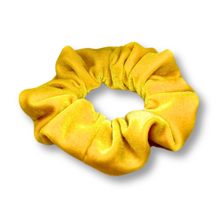 Mini Yellow Velvet Scrunchie for wholesale by Enchanted Scrunch