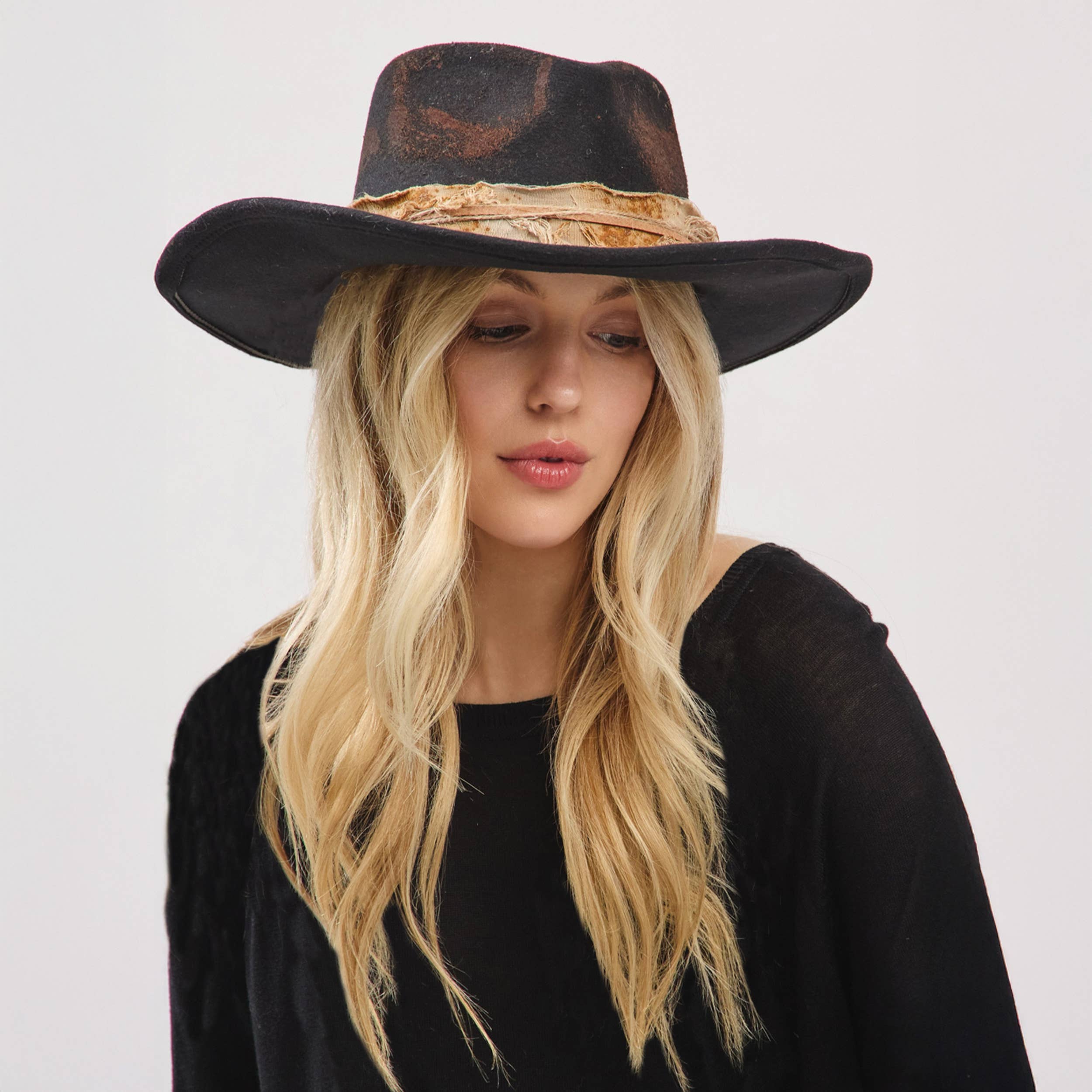 Hana - Wholesale Cowboy Hat - Women's - Rustic Cowgirl with Feather Fedora Hat7