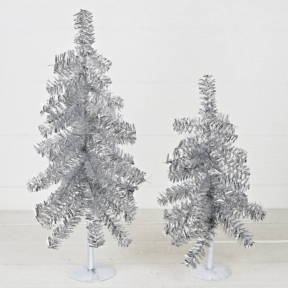 Impressive Enterprises, Inc. - Wholesale Christmas Decoration - M32761-Glittered Tinsel Tree-SILVER (21inH)3