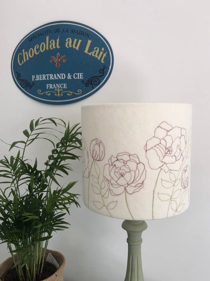Peonies lampshade for wholesale by melody ryder designs