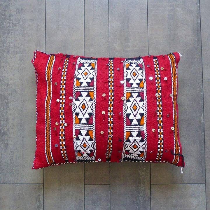 Mazir Décoration – Engroshandel Stolehynde – Marokkansk Rød Kilim Pude1