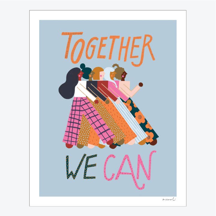 Women March On (With Type) Art Print for wholesale by Meenal Patel Studio