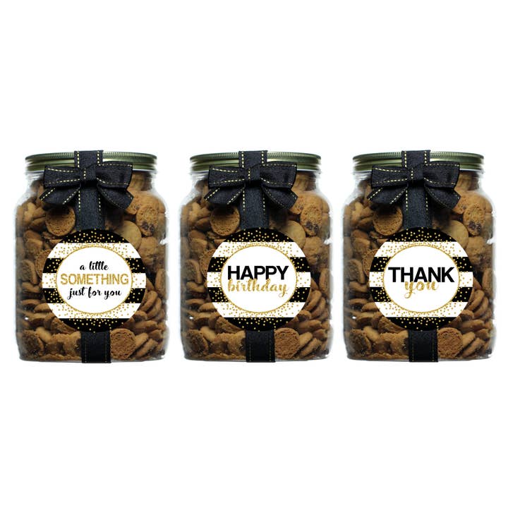 Cookie Jars - Gold Confetti Asst - Half Gallon for wholesale by Oh, Sugar!