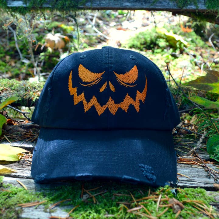 Thread By Dawn - Wholesale Baseball Cap - Unisex - Jack O' Lantern Embroidered Baseball Hat7